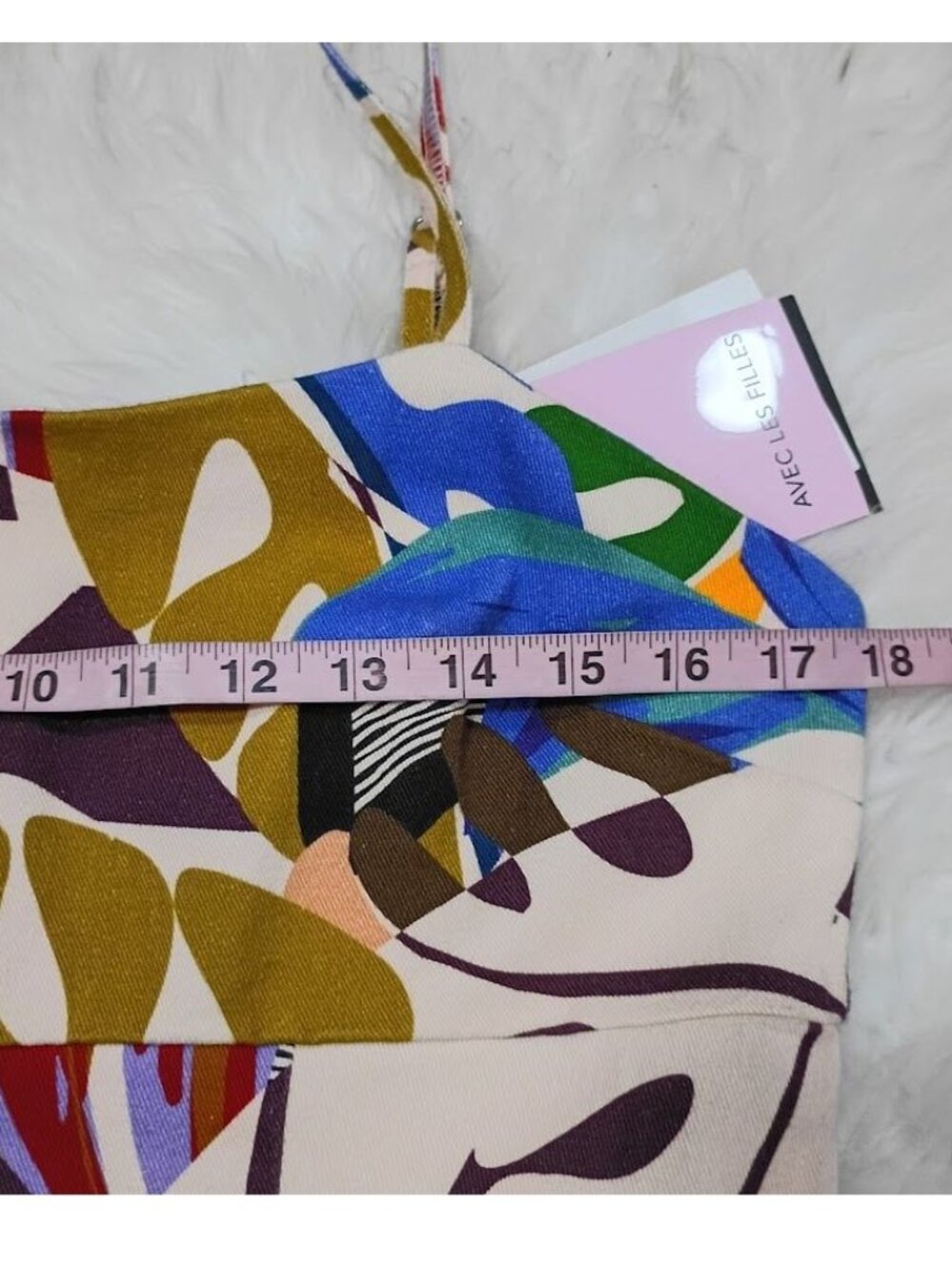 Avec Les Filles Size 12 Multicolored Sleeveless Mini Dress Resort Brunch Design - Picture 7 of 9